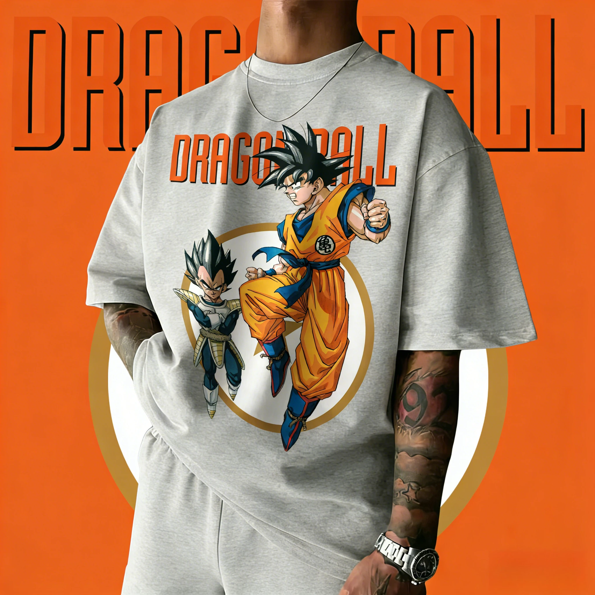 2026 Neues Sommer-T-Shirt zum 40. Jubiläum von Dragon Ball mit Son Goku, 100% Baumwolle, Anime-Druck, Übergröße, Lässige Streetwear, Unisex, Y2k