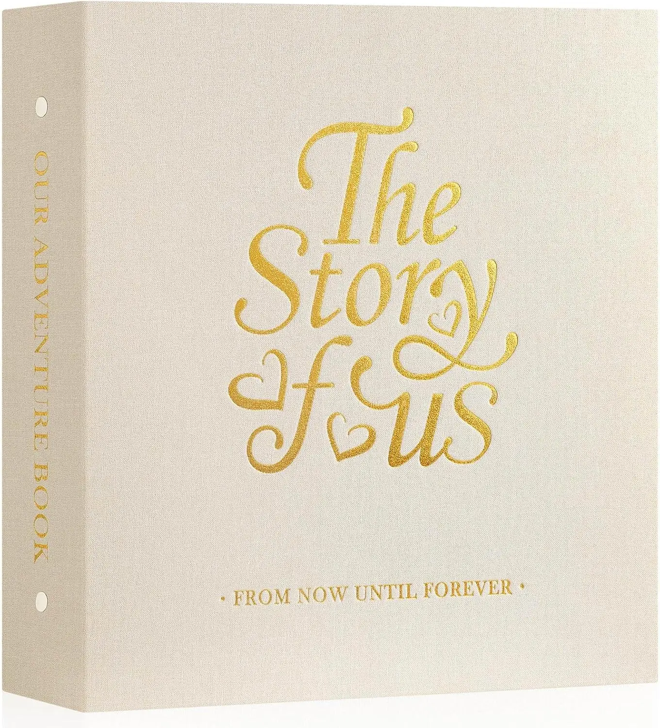 

Couple Photo Album 4x6 600 Pockets - The Story of Us, Linen Large Wedding Anniversary Picture Albums Book Horizontal Ver