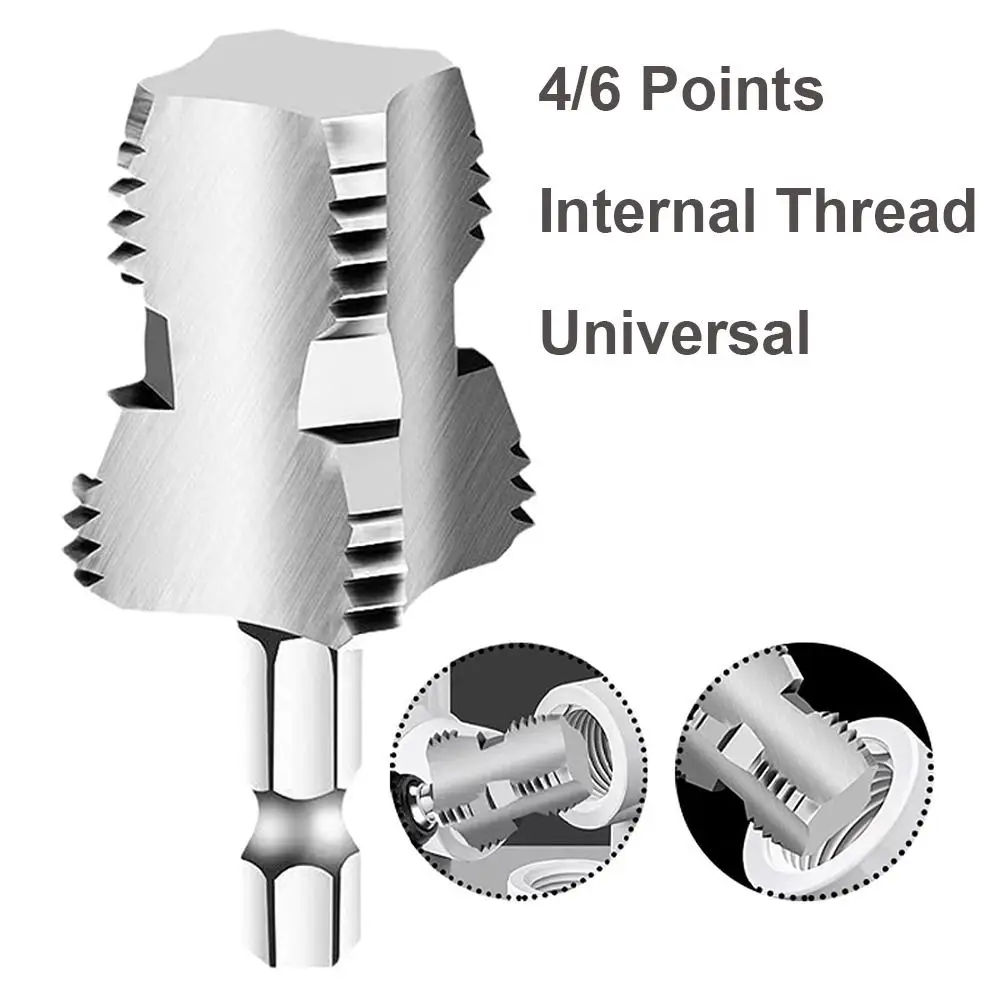 4/6 Points PVC Pipe Threader Kit Various Die Sizes Internal Thread Thread Tap Universal PPR Water Pipe Opener Tap