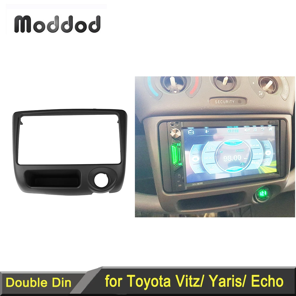 Car Radio Fascia Fit for Toyota Vitz Yaris for Echo 1999-2005 Dash Kit Stereo DVD Player Install Surround Trim Panel Frame Bezel