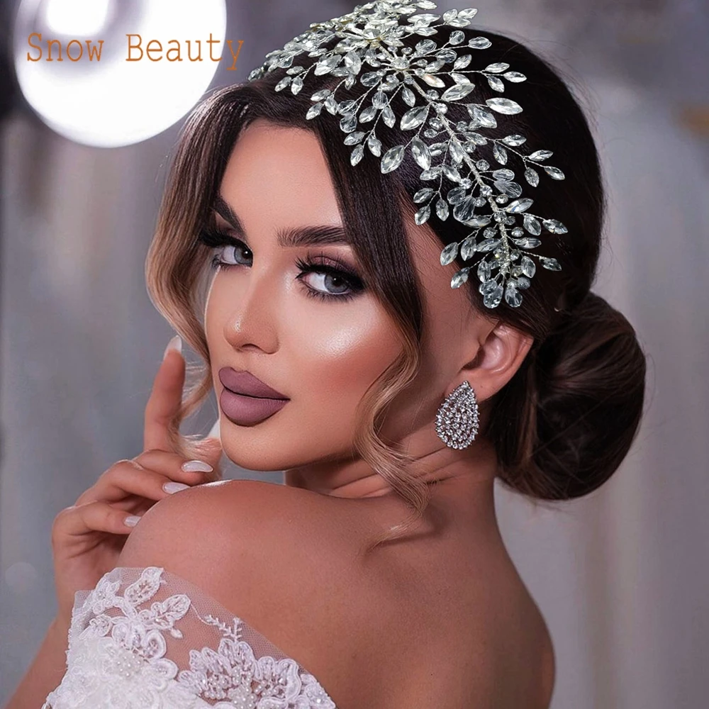 

DZ080 Wedding Crown Bridal Tiara Vintage Bride Hair Hoop Sliver Bride Head Accessories Rhinestone Women Jewelry Party Hairband