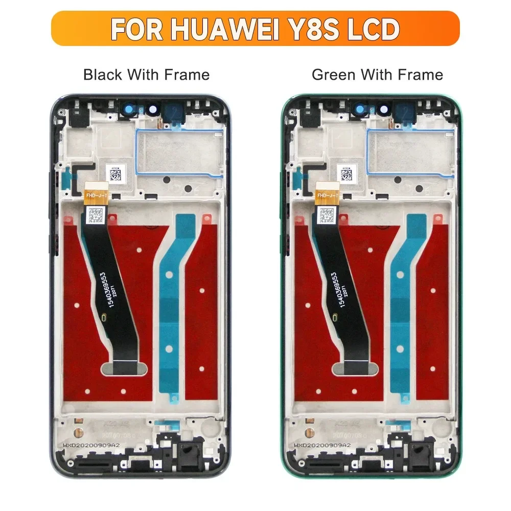 AMOLED 6.5\'\' For HUAWEI Y8S LCD JKM-LX1, JKM-LX2, JKM-LX3 Display Touch Digitizer For HUAWEI Y8S Screen with frame