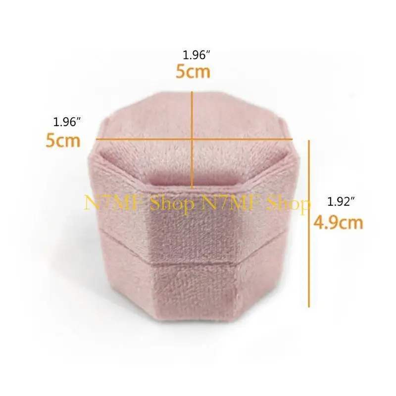 N7MF Premium Doppel-Ring-Geschenkbox, Samt-Schmuck-Ring-Box, Zeremonie, Hochzeit