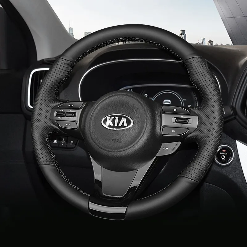 

DIY Hand-Stitch Suede Leather Car Steering Wheel Cover for KIA K3 K5 Sportage R K4 KX5 KX3 Interior Auto Accessories