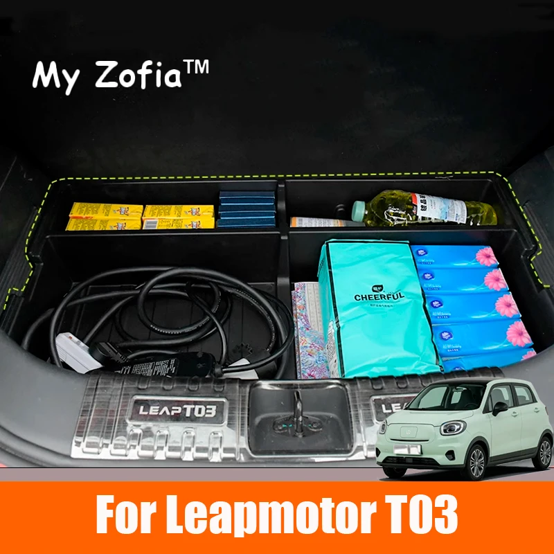 For Leapmotor T03 2024 2025 2026 Car Rear Trunk Box Luggage Panel Fit Storage Box cover  Patch Guard Plate Protection Accessorie