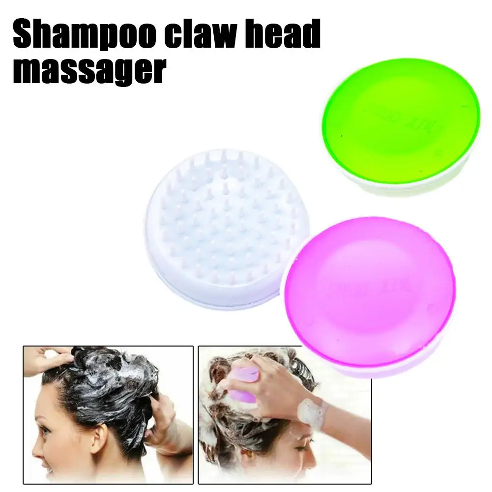 Peigne de lavage des cheveux en silicone, massage de la tête, soins ronds, brosse à shampooing, soins du cuir chevelu, produits de bain, masse K0R8