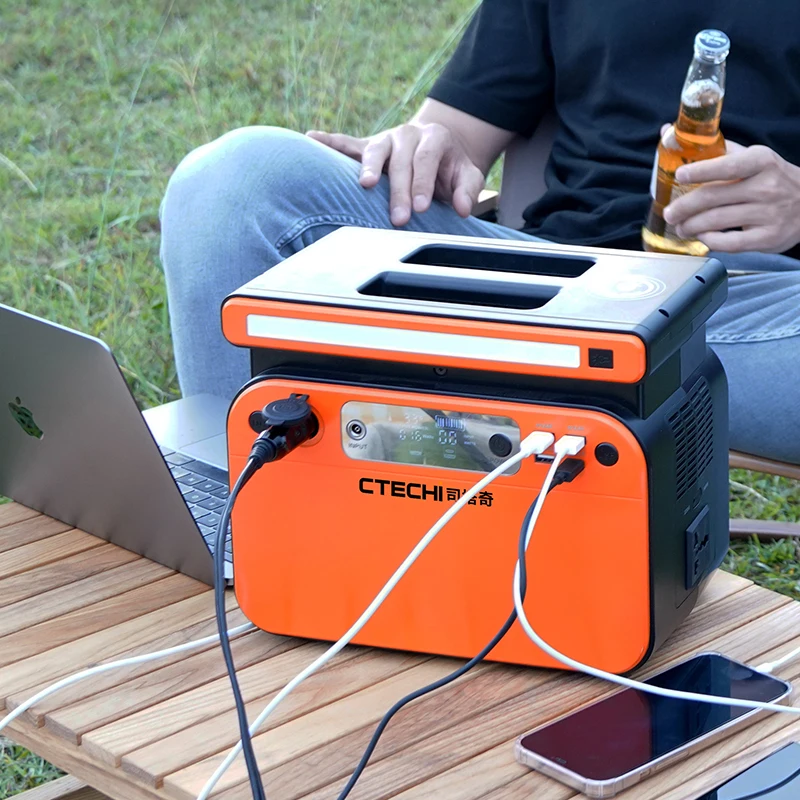 1300W Solar Generator Mobile Power Station, 110V 220V Dual Voltage, Outdoor Camping Multifunctional Energy Supply