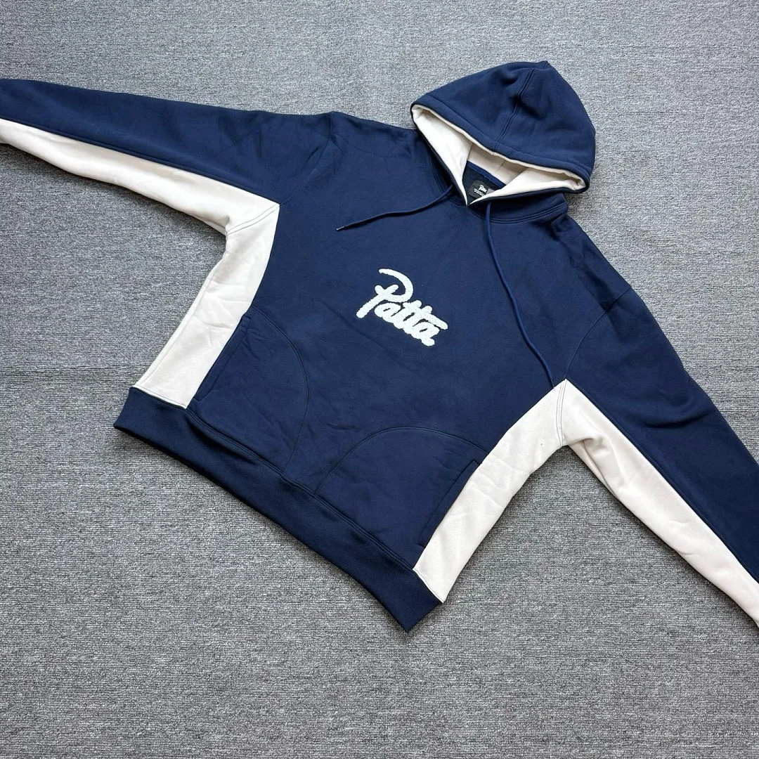 2026fw Patta Embroidery Logo Color Blocking Women Men Sweatshirt Hoodies Oversized Men Cotton Hoodie Pullover