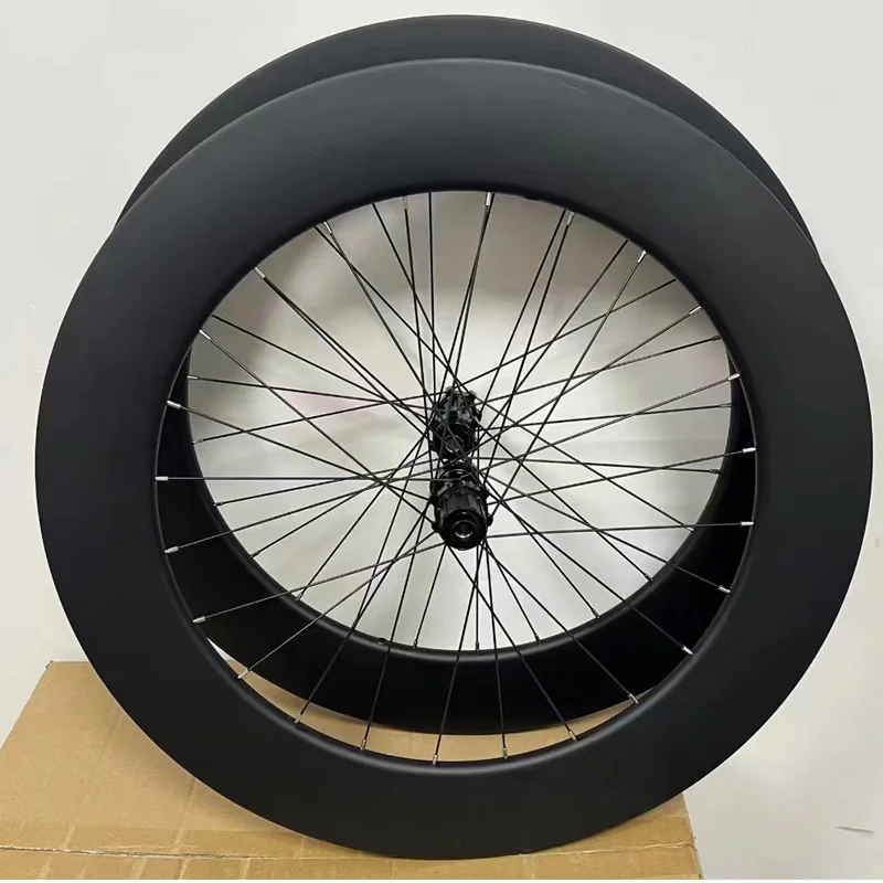 Carbon Fiber Road Bike Thru Axle Wheel 100x12mm 142x12mm Center Lock Disc Brake No Logo 38mm/44/50/60/85mm 700C Road Wheelset