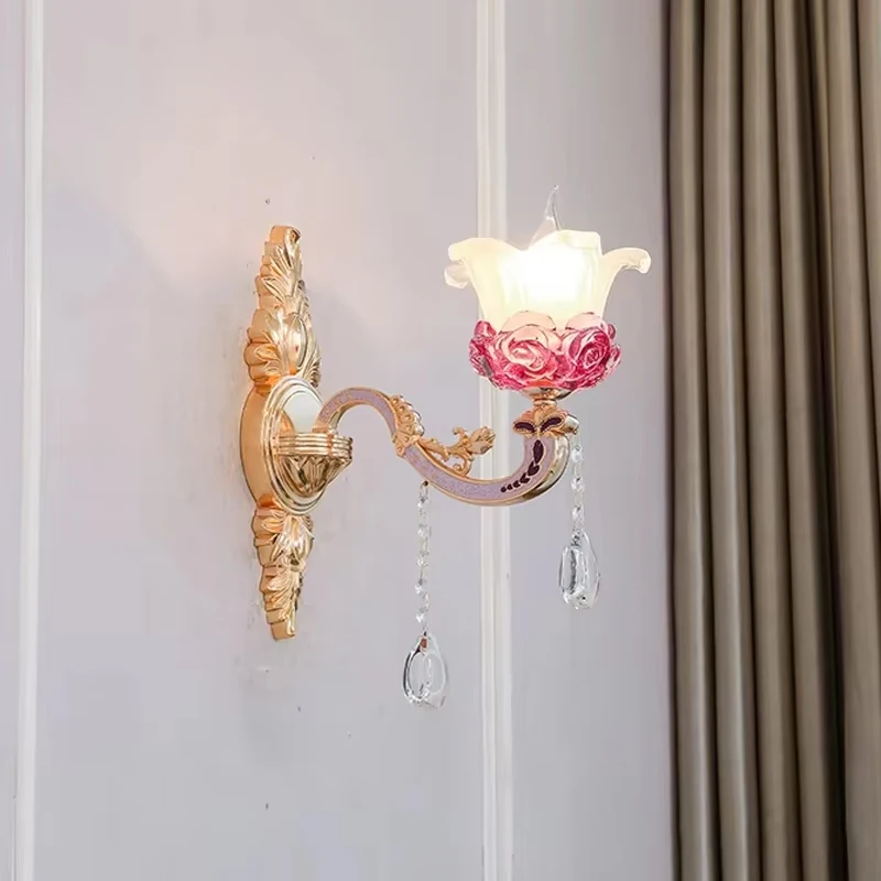

Retro Nordic Golden LED Wall Light Glass Lampshade Corridor Balcony Lighting Fixtures Home Decor Bedside Aisle Side Wall Lamps