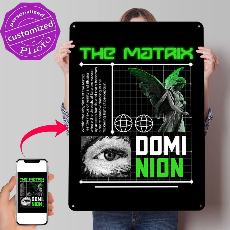The Matrix Metal Poster Customized Wall Art Retro Vintage Metal Signs for Man Cave Decoration Home Decorations Decor Room House