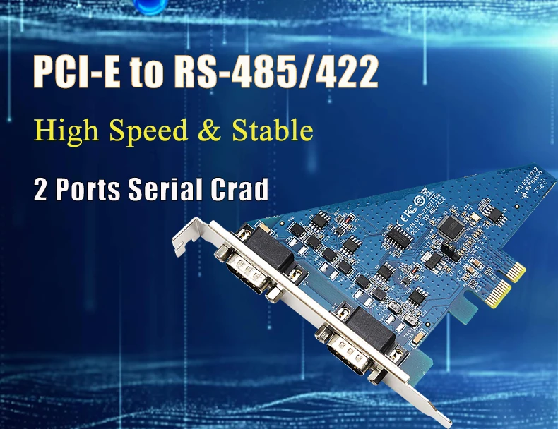 UOTEK PCI-E to RS-485 RS-422 High Speed Serial Card 2 Ports R485 RS422 to PCIE Converter DB9 COM Adapter UT-7922A
