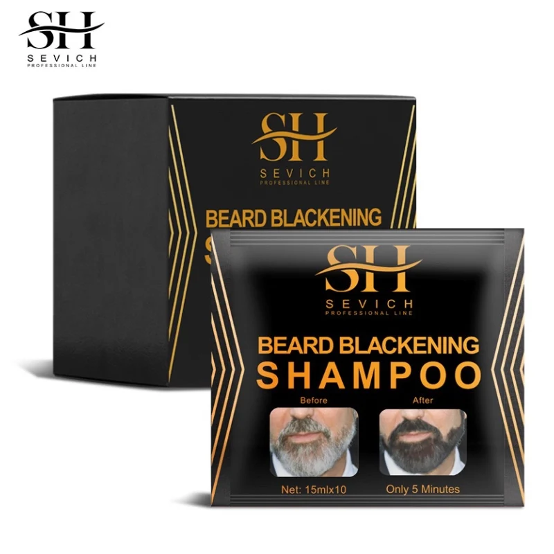 Instant Hair Dye Black Beard Shampoo Beard Paint Men Beard Coloring Dye Natural Temporary Blackening Moustache Shampoo