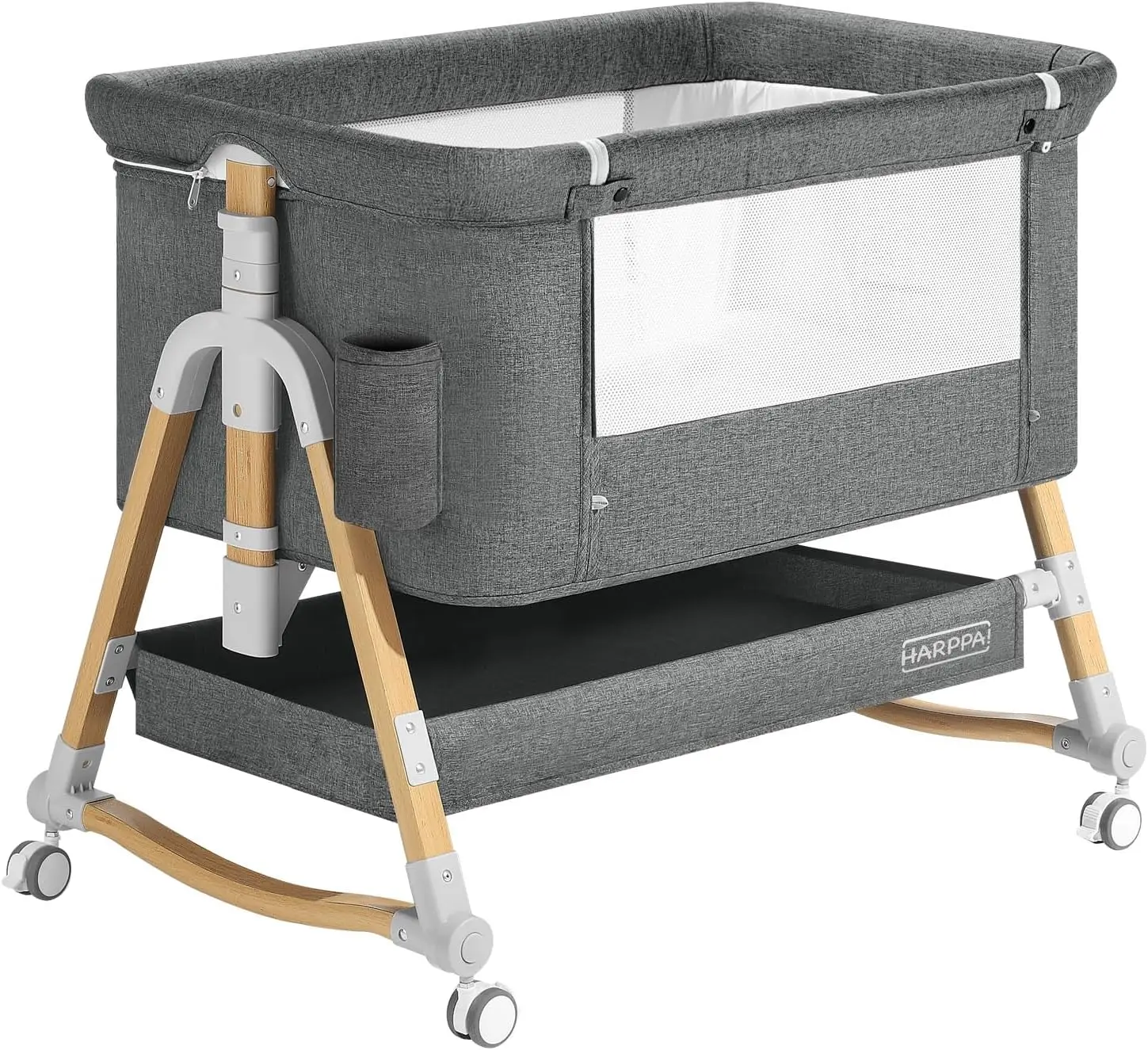 Cuddly 3 in 1 Baby Bassinet Bedside Sleeper, 5 Position Adjustable, Includes Mosquito Net, Mattress, Anchor Strap
