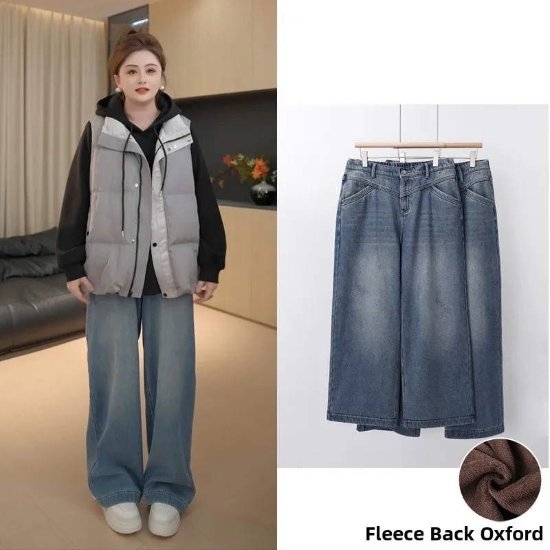 

Джинсы скинни больших размеров, женские зимние теплые джинсы с высокой талией, хлопковые повседневные свободные широкие длинные брюки, удобные большие размеры