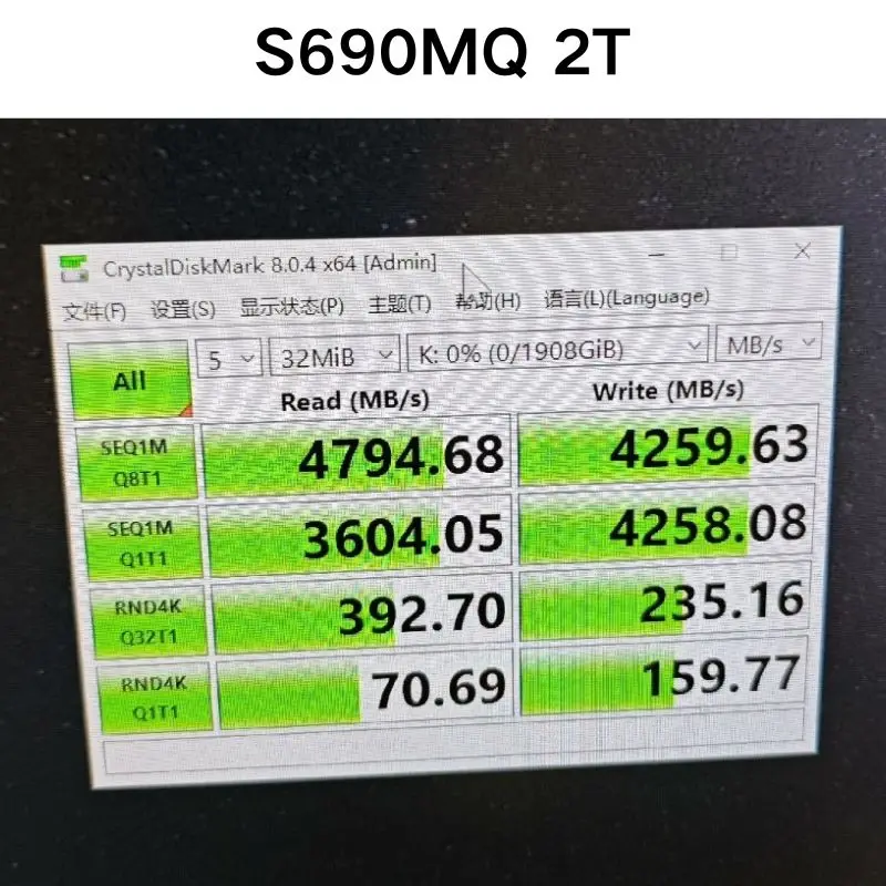 Tweedehandstest OK S690MQ 2T Solid State Drive