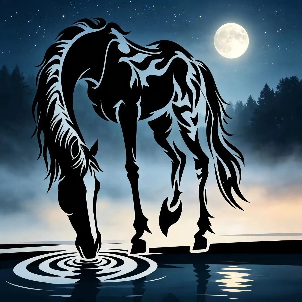 Oriental Horse Hollow Stencils, Chinese‑Style Steed Pattern Templates for DIY Wall Spray Painting, Graffiti Handcraft Decoration