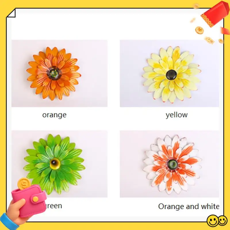 

A89Q-Garden Courtyard Iron Sunflower Villa Decoration Gardening Wall Hanging