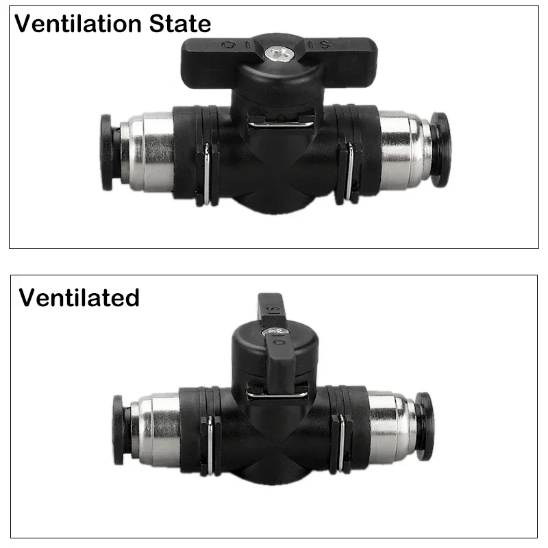 100PCS BUC Hand Valve 4mm 6mm 8mm 10mm 12mm Pneumatic Push In Quick Joint Connector To Turn Switch Manual Ball Current-limiting