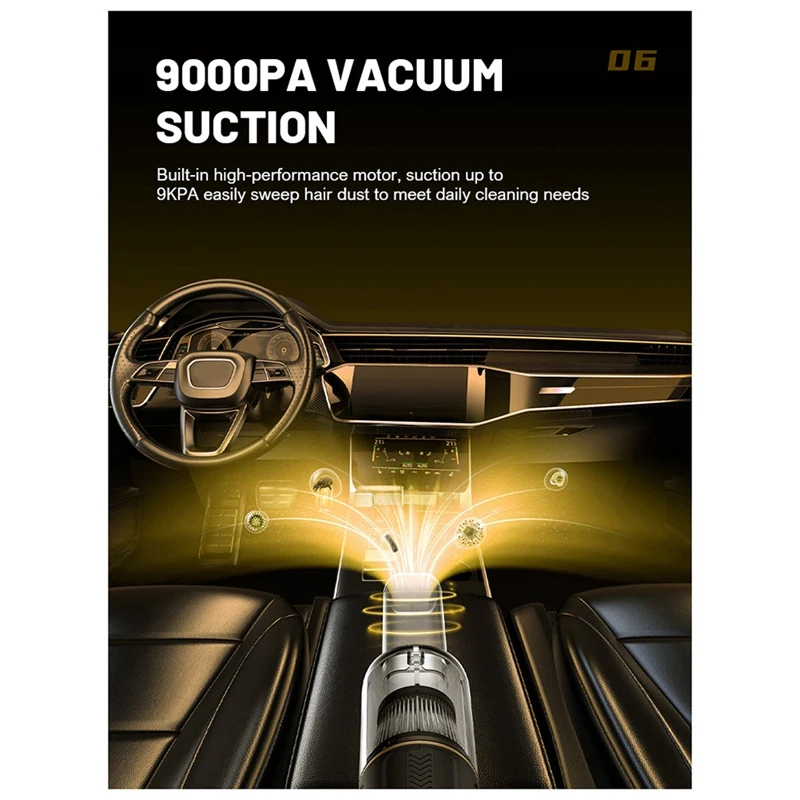 AAAN- 130000 Souffleur d'air puissant RPM, ventilateur Turbo violent avec 2 buses, ventilateur à Jet Turbo portatif 52 M/S, sèche-cheveux de voiture, moteur sans balais