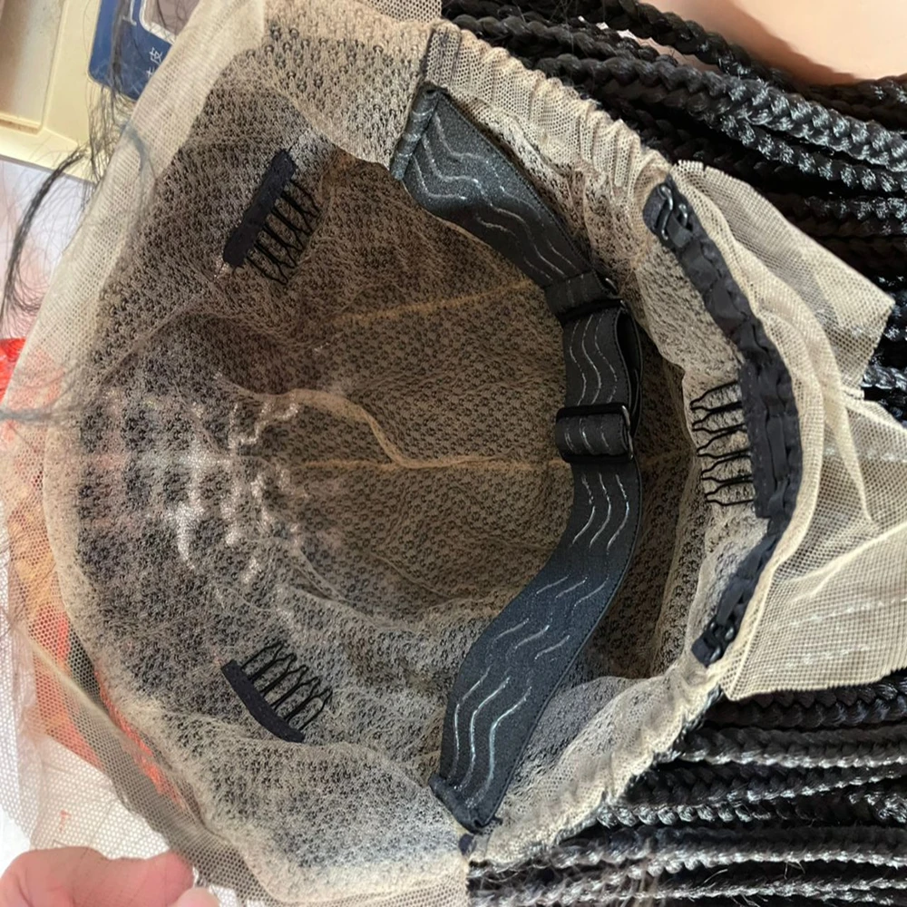 フルレース合成ウィッグ コーンロウブレイズ 36インチ 編み込みウィッグ ベビーヘア付き ブラック 99J ロングブレイズヘアウィッグ ブレイズウィッグ 女性用