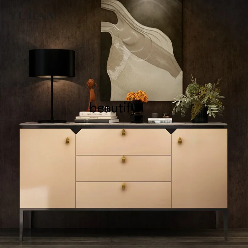 

Italian entrance entrance, dining side cabinet, high-end villa storage cabinet, living room, model room customization