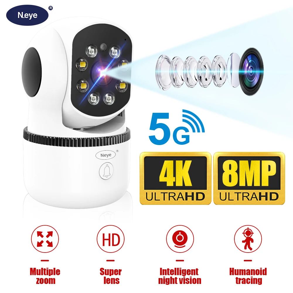 camera de seguranca interna sem fio para bebes monitor de bebe interfone bidirecional full color ip cctv casa wi fi aplicativo neye3c 8mp 4k 01