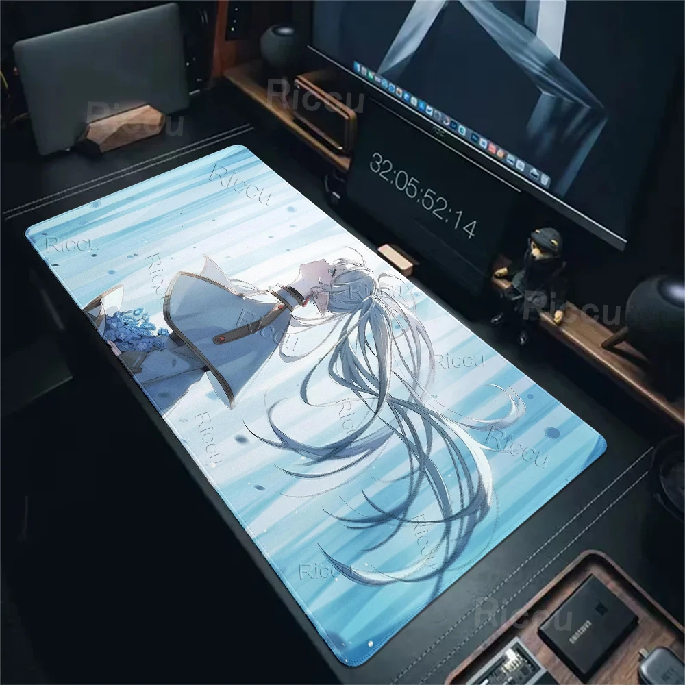 Frieren At The Funeral Style Anime Girl Mousepads Large Extended Gaming Anti-slip Office Accessories Rug Locking Edge Rubber Mat