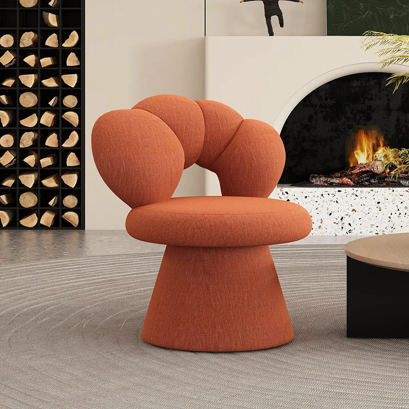 

Bedroom Leisure Chair Single Back Chair Wheeled Makeup Chair Nail Stool Modern Simple Dressing Stool
