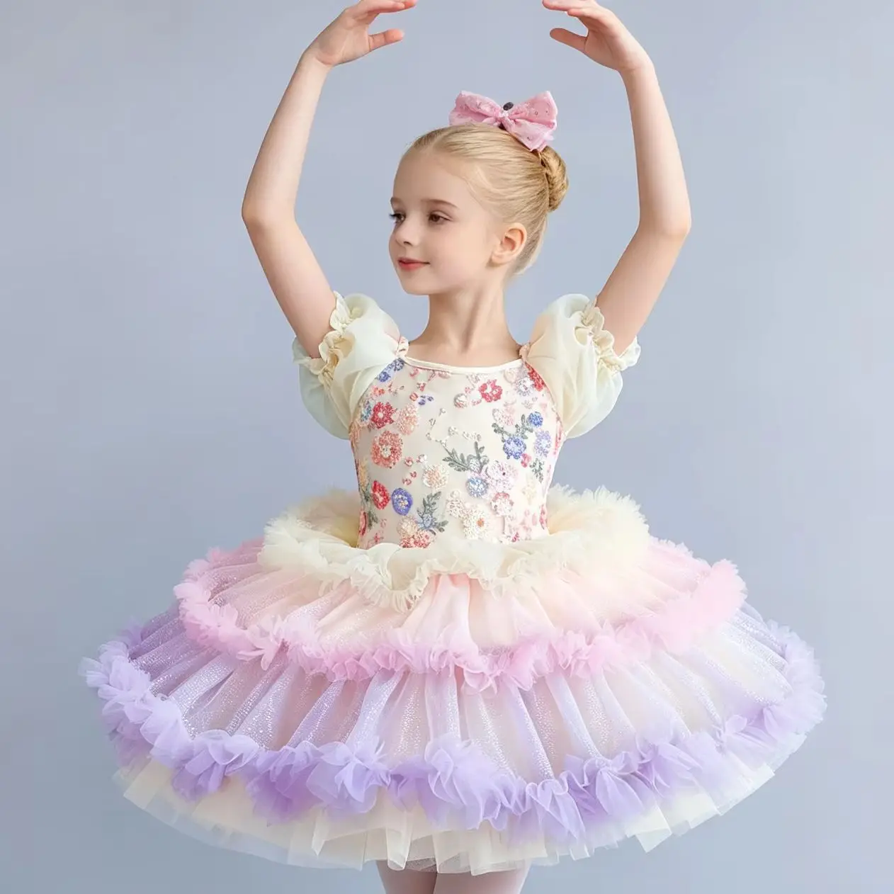 girls-pastel-gradient-floral-embroidery-ballet-tutu-dress-puff-sleeve-ballerina-costume-children-multi-layer-ruffle-tulle-skirt