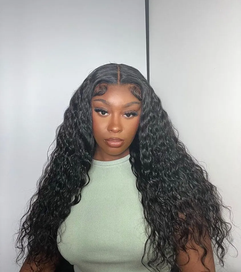 

40 44-дюймовый глубокий волнистый 13x6 HD Прозрачный парик фронта шнурка Человеческие волосы 13x4 Предварительно выщипанный парик шнурка Плотность 200 Бразильские волосы