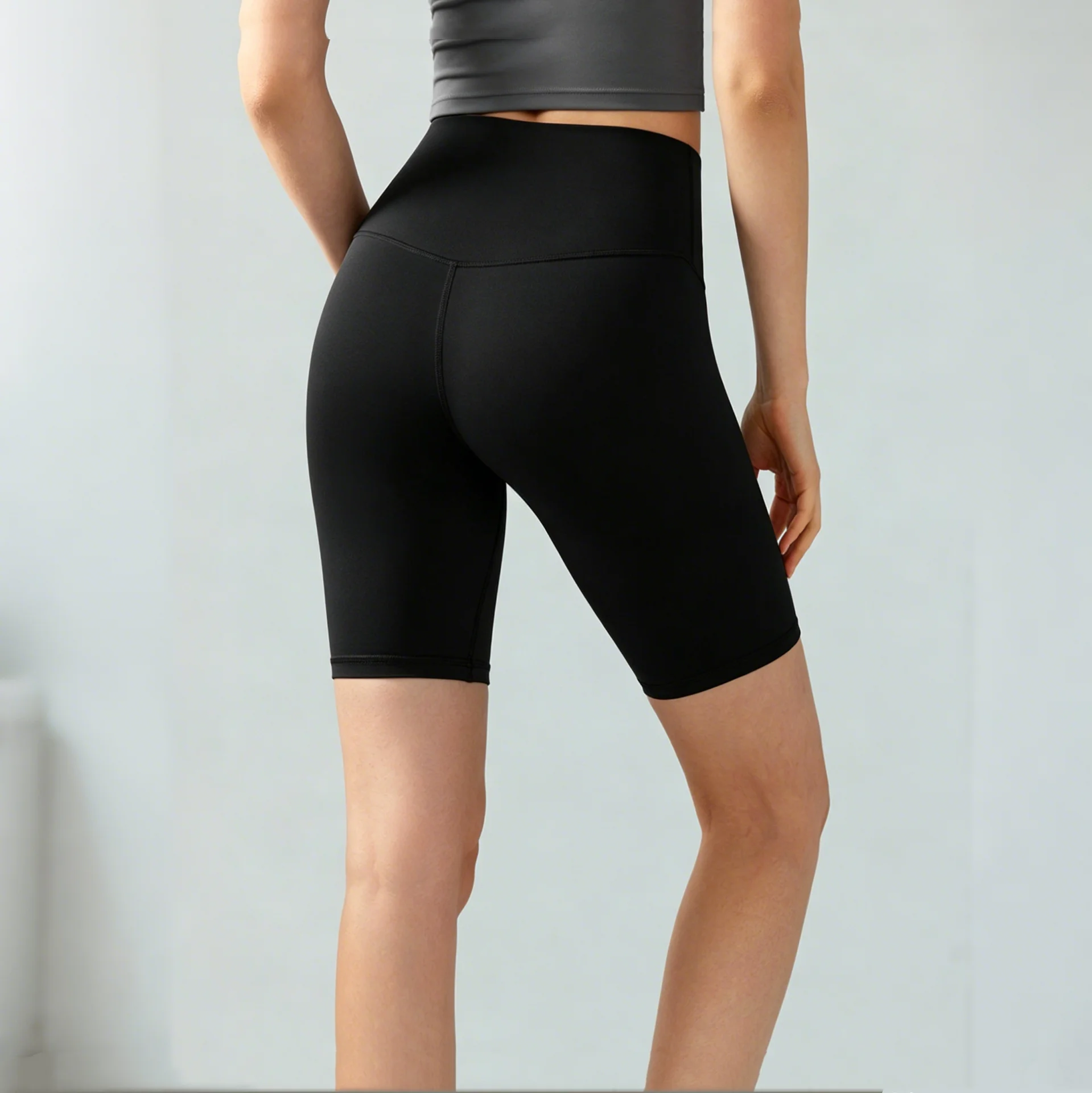 

Women High Waist Slim Shorts Solid Color Summer Stretch Leggings Lady Yoga Running Cycling Sports Fitness Breathable Trousers