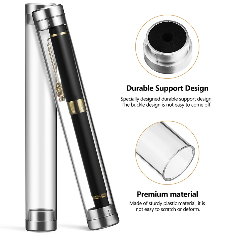 1 Piece Clear Round Cylinder Pen Box Transparent Packing Tube Pen Cases