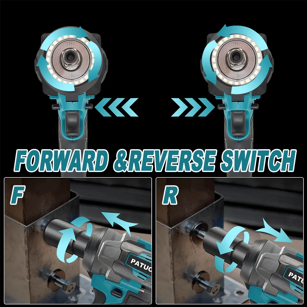 550N.m Cordless Brushless Electric Wrench 1/2-1/4 Inch Rechargeable Wrench Protable Home Power Tools For Makita 18V Battery