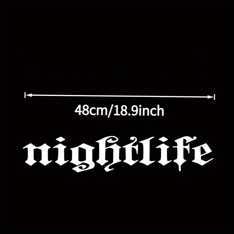 ملصق للزجاج الأمامي للسيارة من Nightlife - لمسة نهائية متينة غير لامعة، سهل الاستخدام والإزالة، الحجم Is21.9x4.1 بوصة