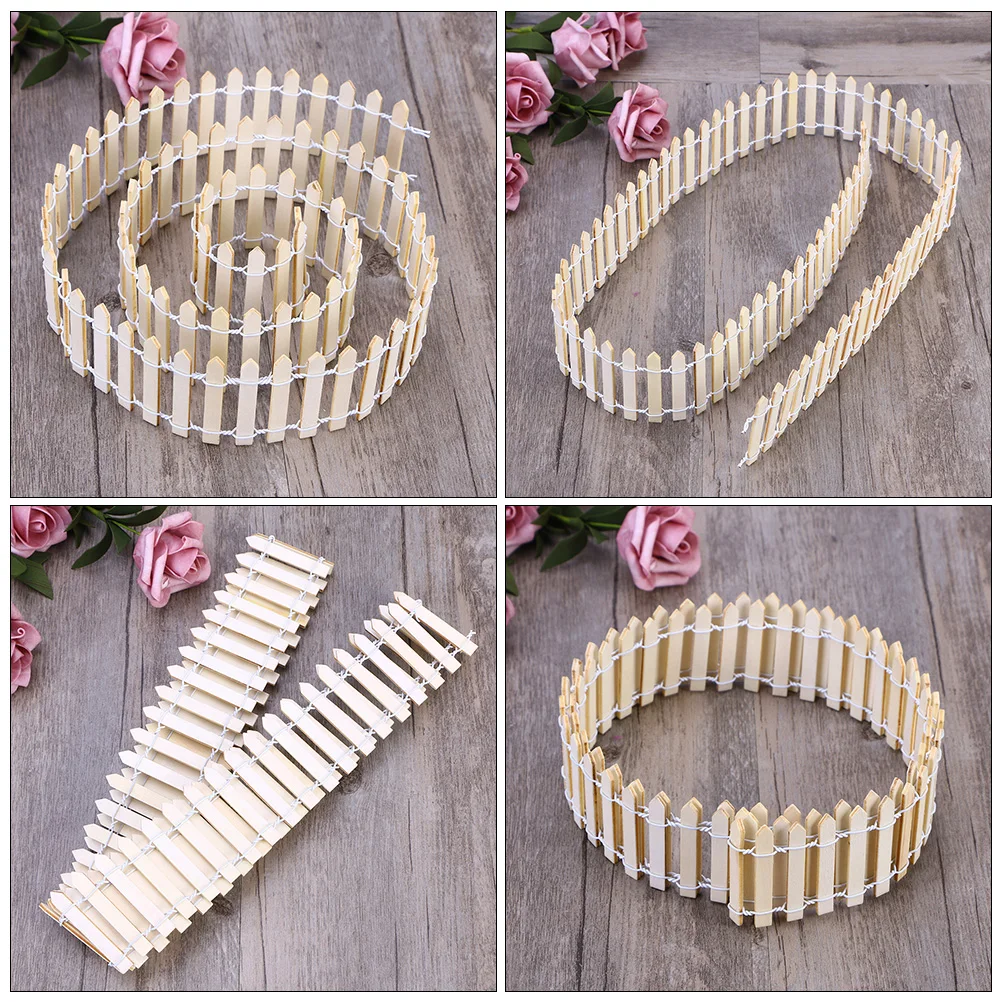

3 Pcs Mini Fence for Christmas Tree Decorative Picket Fence Miniature Garden House Farm Wood Handicrafts Gifts