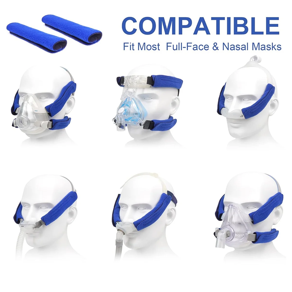 8 Packs CPAP Mask Strap Covers, Face Cushion Cover for Cpap Strap Headgear, Universal and Reusable Comfort Pads-BLife