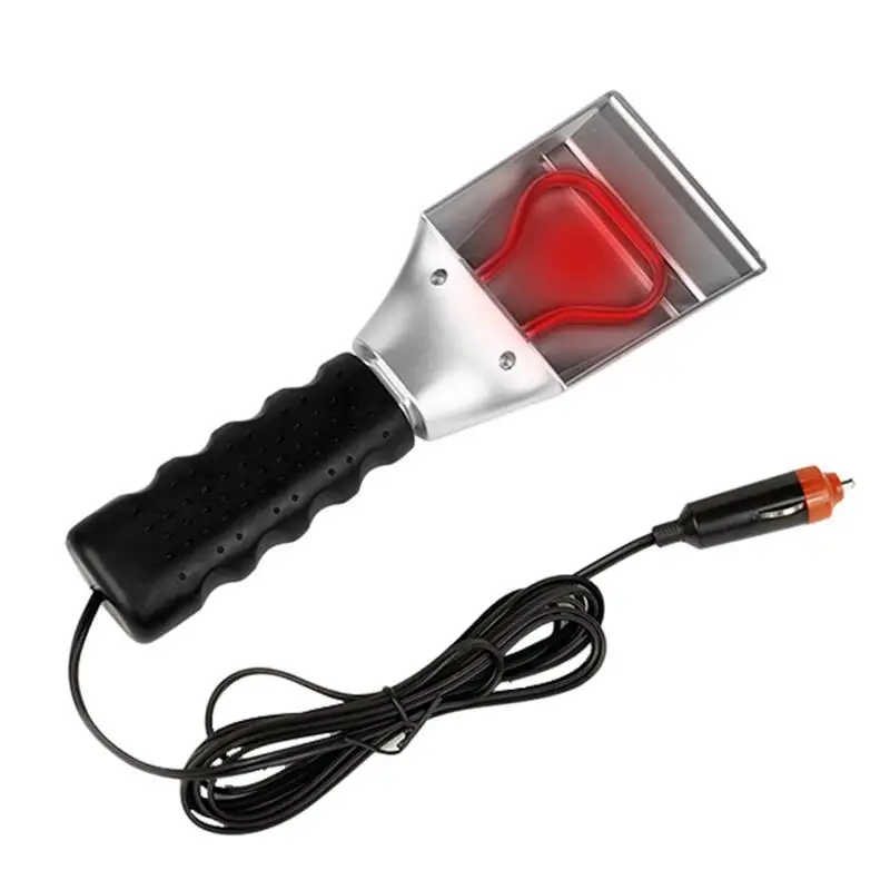 Heated Windshield Scraper Auto Windshield Scraper Portable 12V Fast Heating Non Slip Handle Multifunctional Heated Snow Scraper