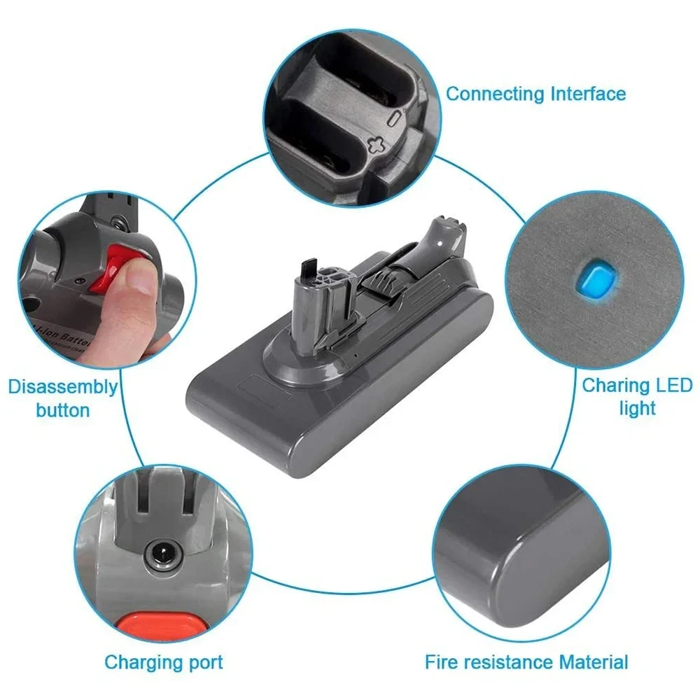 6000mAh For V11 SV15 Battery Dyson Vacuum Absolute V11 Animal Li-ion Vacuum Cleaner Rechargeable Battery Super Lithium Ion Cell