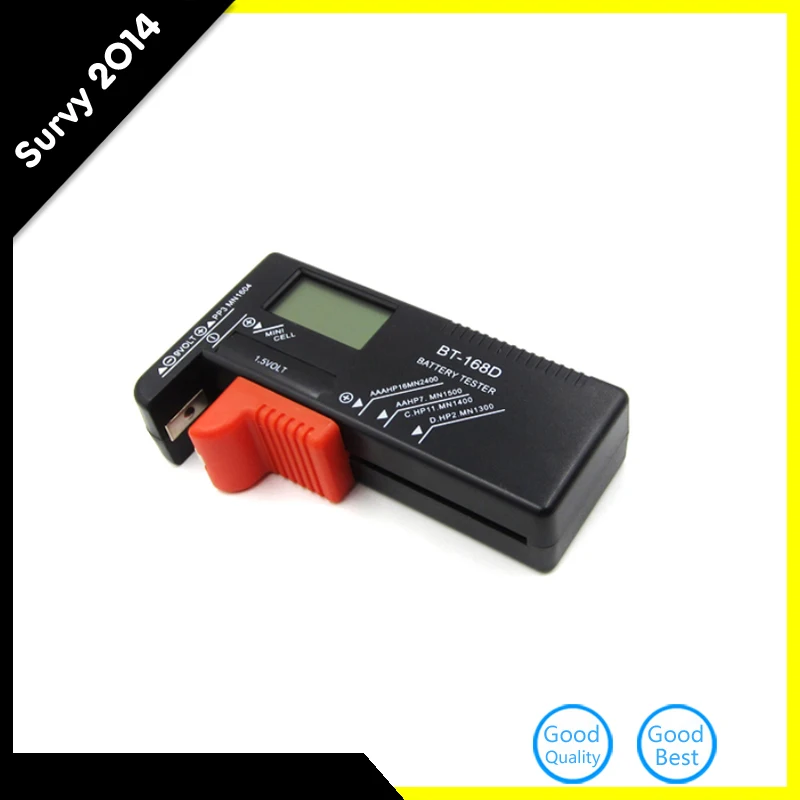 BT-168 LED Universal Digital LCD Battery Checker Volt Tester Cell AA AAA C D 9V 1.5V Button