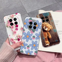 Case For Realme 12 Pro Plus 5G Lovely Pretty Flowers Clear Soft Silicone TPU Cover For Realme12ProPlus 12 Pro 12Plus 5G Fundas