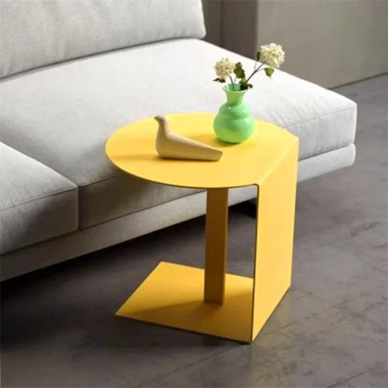 

Italian Creative Steel Side Table, Sofa End Compact Table, Vibrant Modern Accent Desk, Nightstand Tea Table, Artistic Small Desk