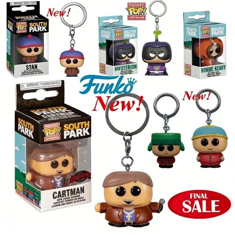 South Park FUNKO POP Pocket ZOMBIE Stan MYSTERION Kyle Keychain KENNY Cartman with Clyde Action Figure Toy Keychain for Pendant - view 3