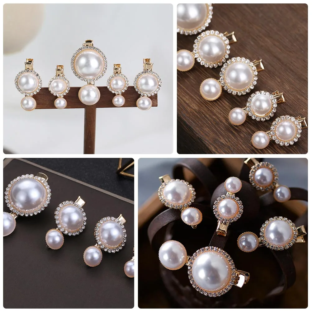 

5pcs Women Hairpin Vintage Pearl Clip Wedding Headdress Hairpin Ornament Premium Material Reusable Lightweight Small Size Easy