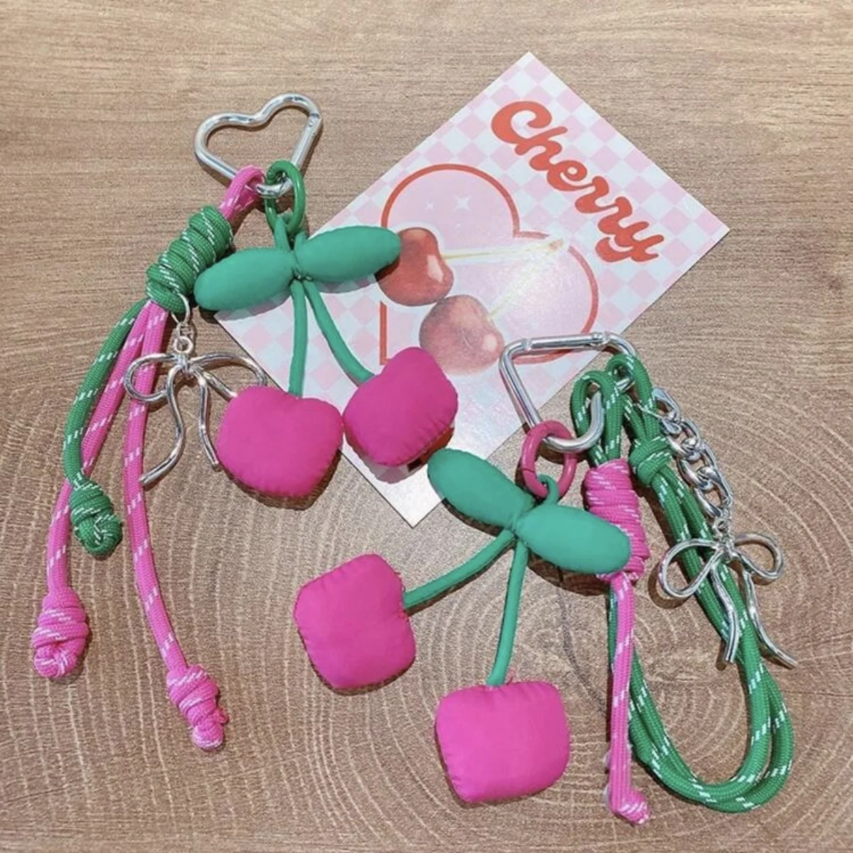 Handmade Macaron Big Flower Keychain Sweet Pendant Nylon Braided Rope Fashionable Bag Charm Colorful Bag Pendants