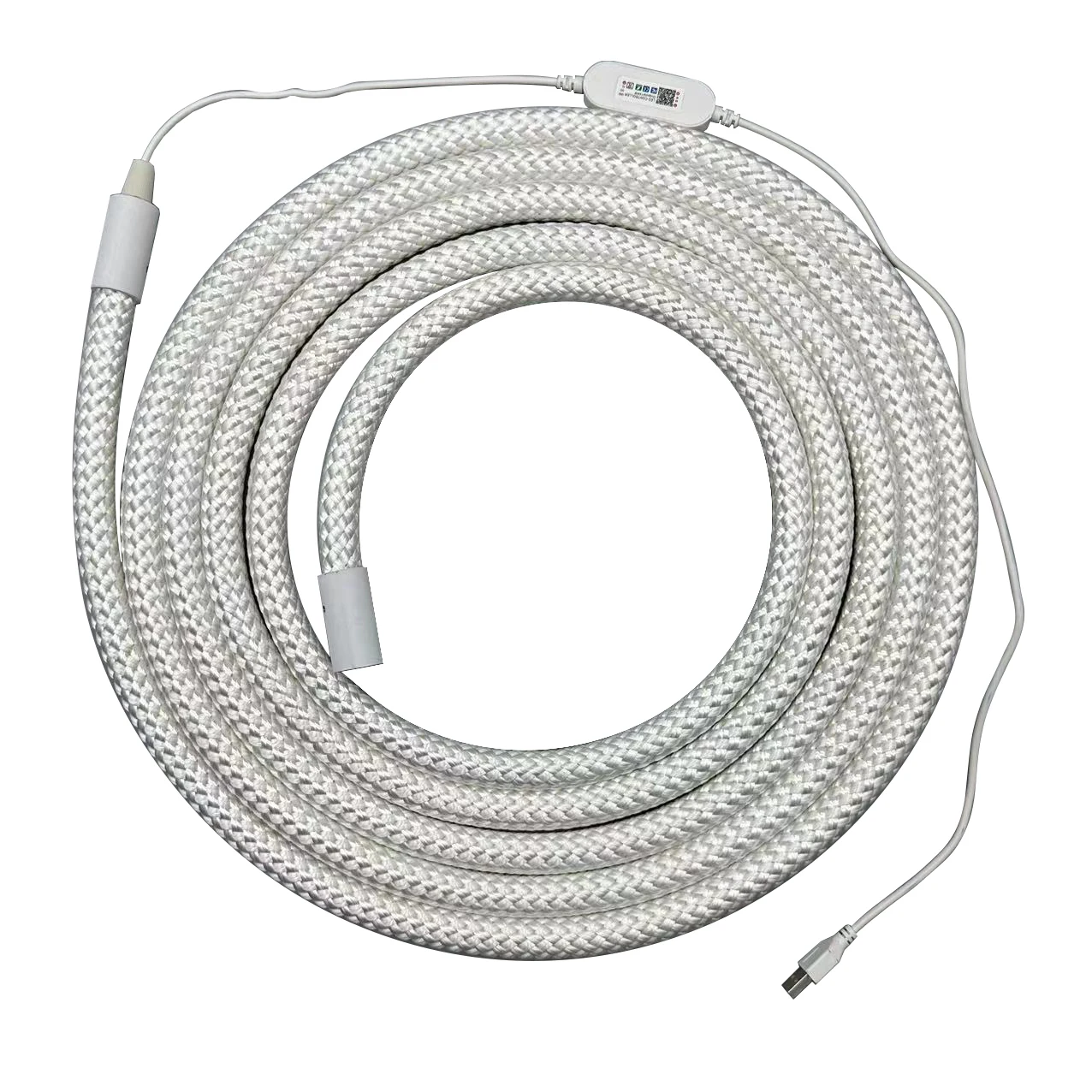 Circular 360-degree luminous band,flexible woven mesh LED RGB neon rope light strip,remote controller application for control