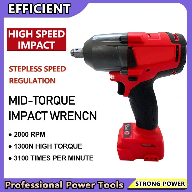 ミルウォーキー1300NMコードレス電動レンチ、大トルクブラシレスインパクトレンチ、車とトラックの修理用、18Vバッテリー電源