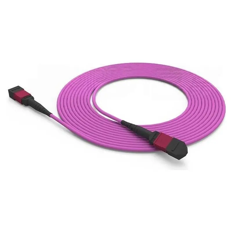AAAEL-OM4 1M 12 Core Multi Mode Fiber Optic Patch Cord Female To Female MPO-MPO-MPO Fiber Optic Cable