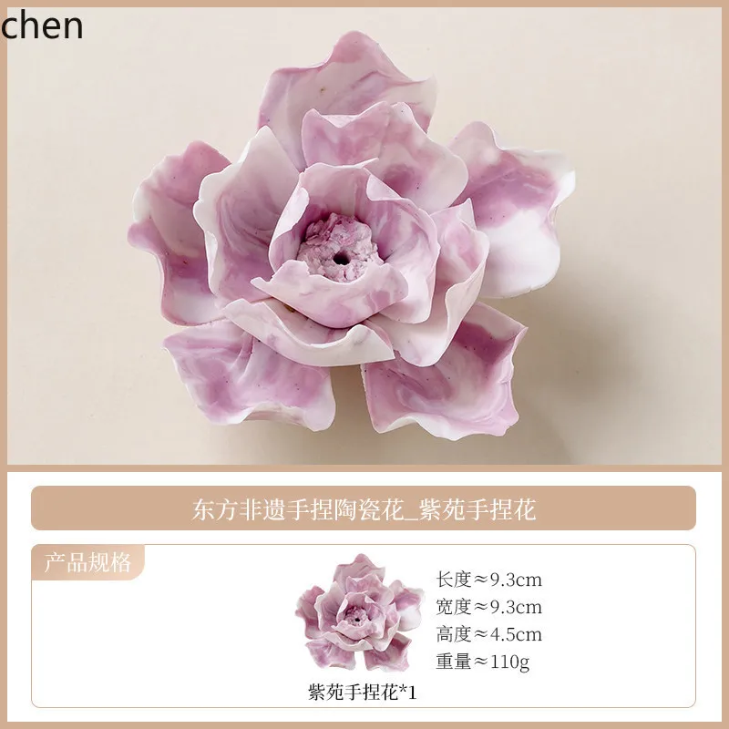 Zml ceramic floral incense holder tray, incense stick holder, chinese style incense stick base ornament