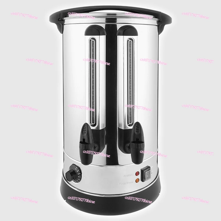 Multifunction Water Boiler 30L Double Faucets Barrels Milk Tea Wine Warmer with 2 Tanks Stainless Steel Hot Water Urn Electric